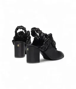 Chanel Атласные слингбэки Black - фото 2