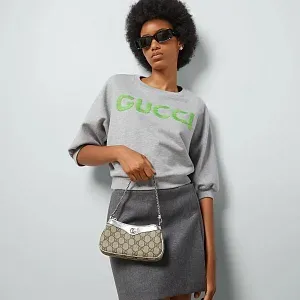 Gucci Мини-сумка Ophidia Beige / Ebony Silver - фото 2