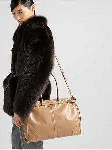 Prada Сумка большого размера из кожи Pale Pink - фото 2