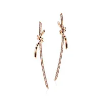 Tiffany & Co. Серьги Knot Drop Earrings with Diamonds Rose Gold - фото 1