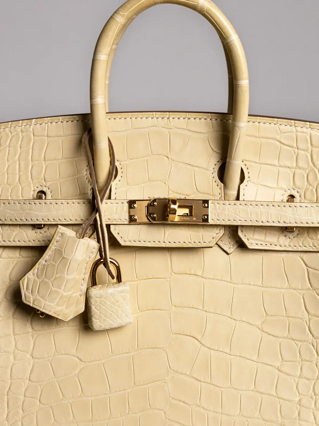 Hermès Cумка Birkin 25 Vanille Alligator Mississippiensis Matt Gold Hardware - фото 5