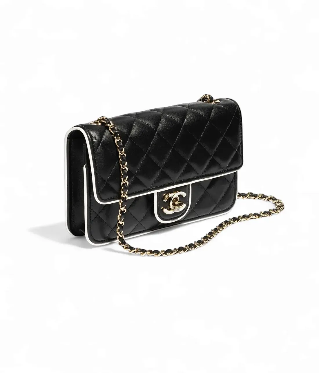 Chanel Кошелек с цепью Black and White - фото 2