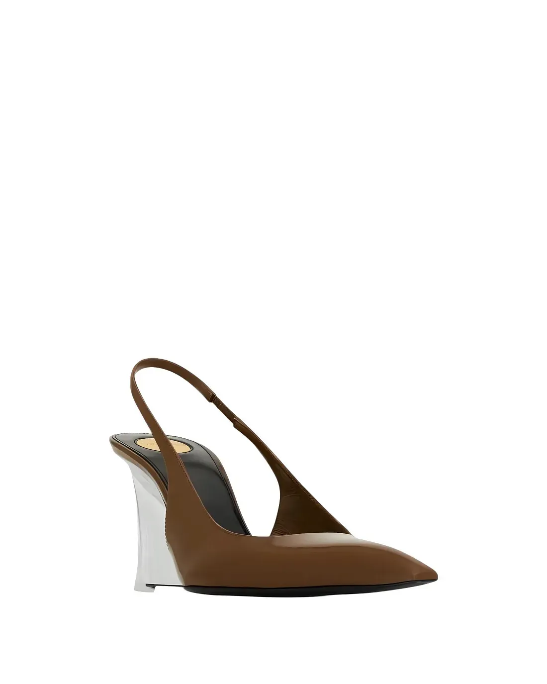 Saint Laurent Туфли-лодочки Miller из полированной кожи Argile - фото 3