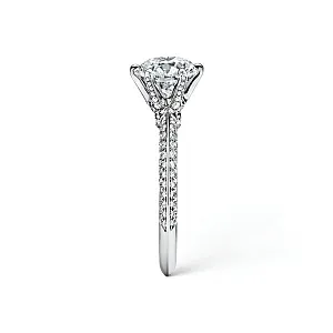 Tiffany & Co. Помолвочное кольцо Setting Engagement Ring with a Pave Diamond Band in Platinum - фото 4