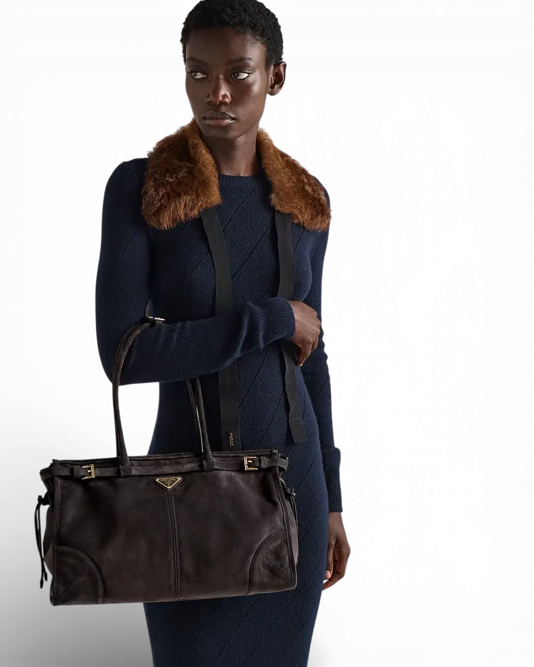 Prada Сумка Bonnie large suede - фото 2