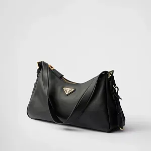Prada Сумка на плечо Aimee Medium из кожи Black - фото 6