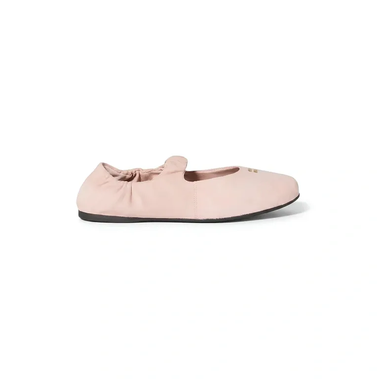 Балетки Ruches suede ballerinas Miu Miu Peach - фото 1