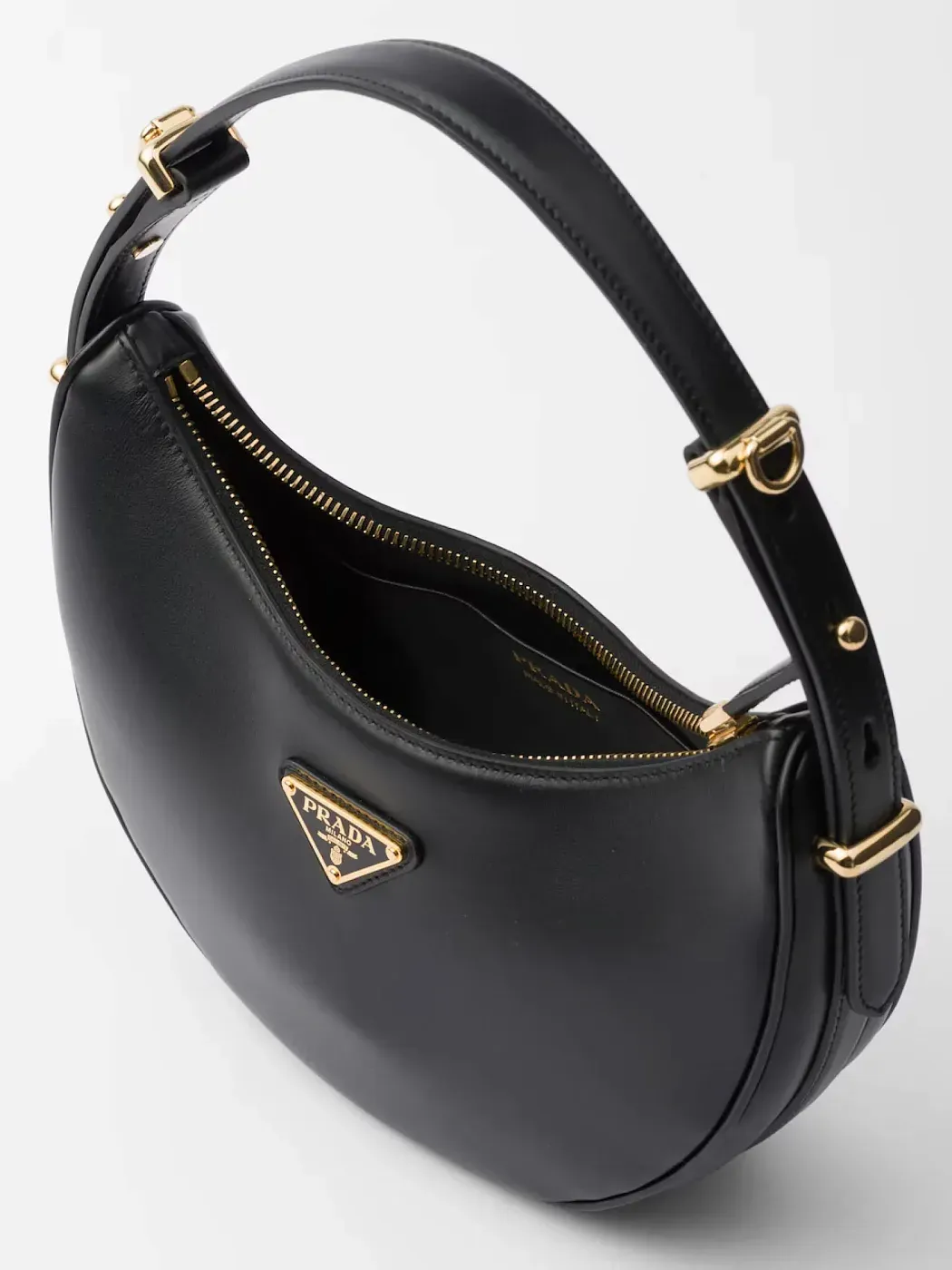 Prada Маленькая кожаная сумка через плечо Arque Black - фото 5