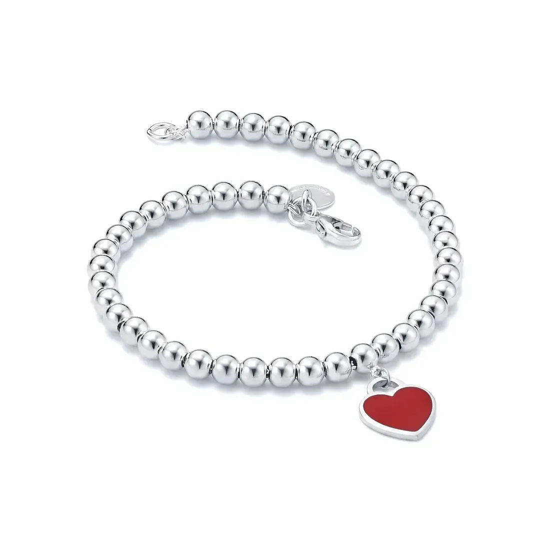 Tiffany & Co. Браслет Blue Heart Plaque Bead Bracelet Red - фото 3
