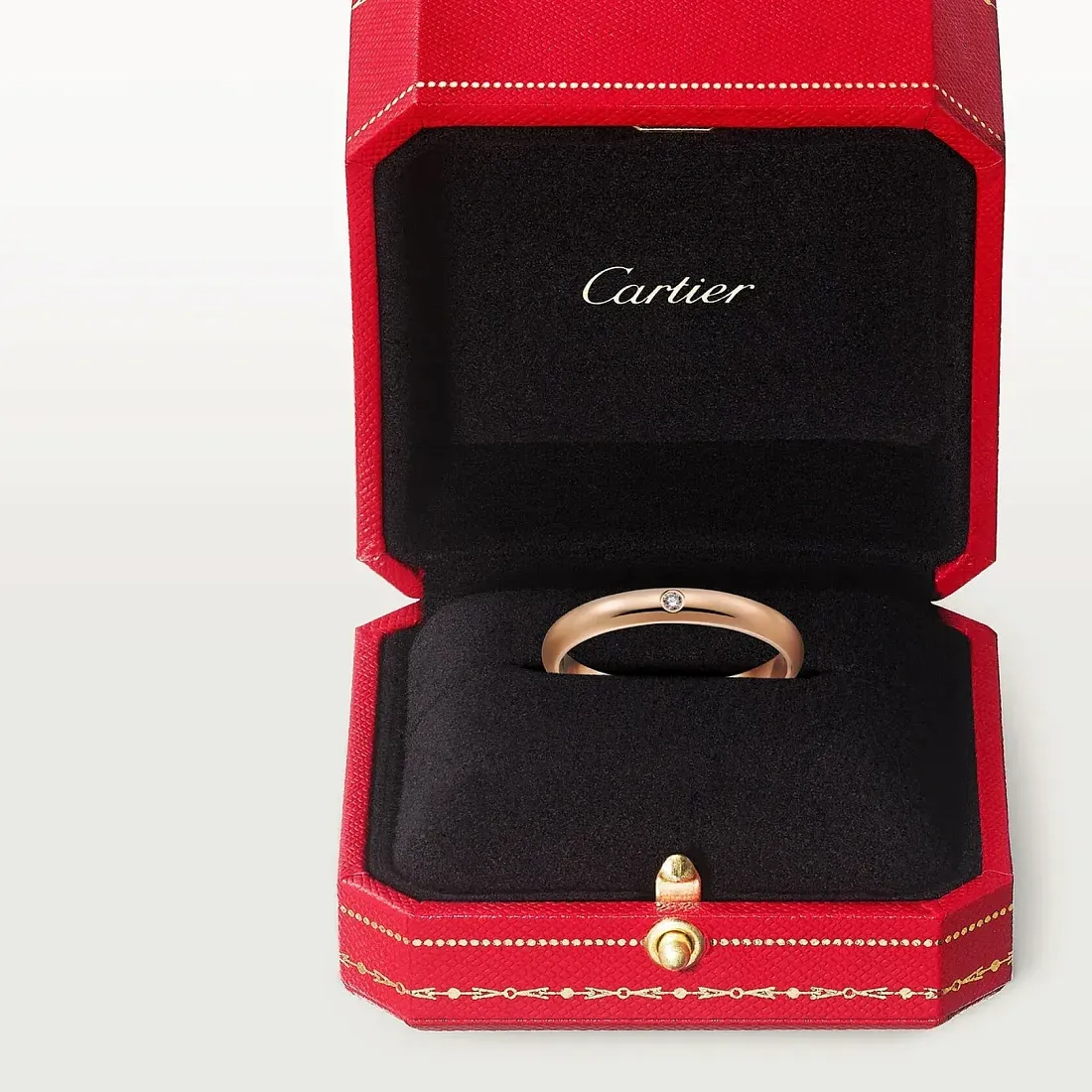 Cartier Обручальное кольцо с 1 бриллиантом 1895 2,6 мм Rose Gold - фото 4