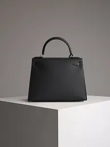 Hermès Cумка Kelly Sellier 28 Black Epsom Palladium Hardware - фото 6