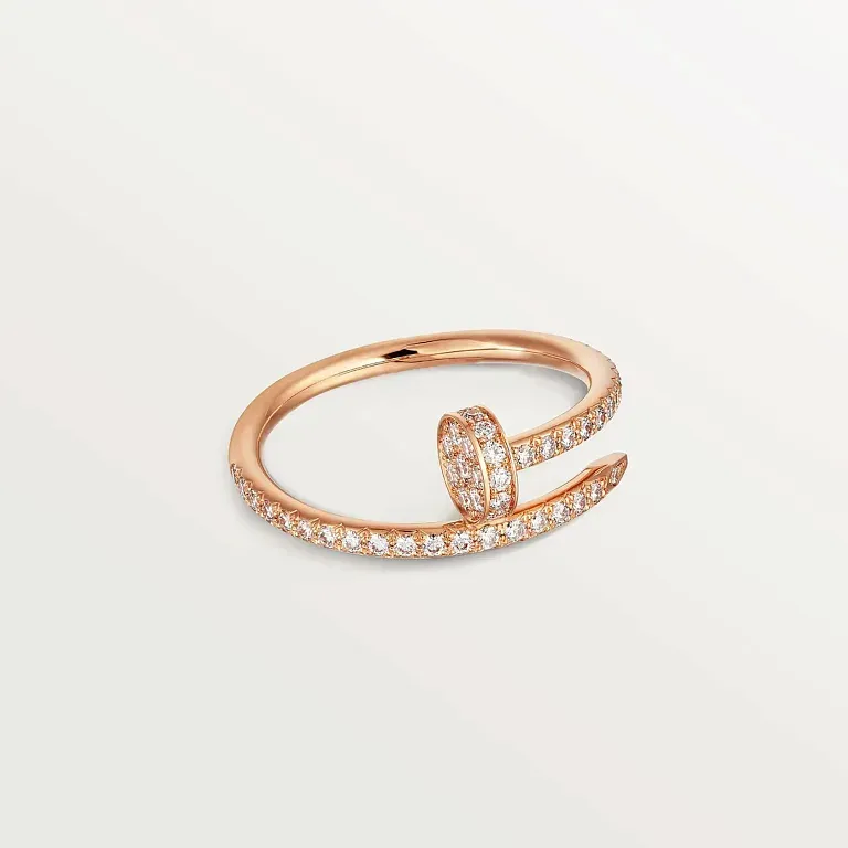 Кольцо Juste Un Clou маленькая модель с бриллиантовым паве Cartier Men Rose Gold - фото 1