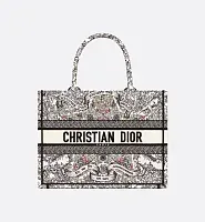 Dior Сумка Book Tote around the world motif среднего формата Latte - фото 1