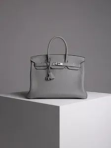 Hermès Cумка Birkin 35 Gris Mouette Togo Palladium Hardware - фото 1