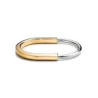Tiffany & Co. Браслет Lock Bangle Men Yellow and White Gold - фото 1