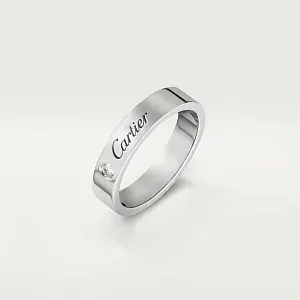 Cartier Обручальное кольцо с 1 бриллиантом C de 4 мм Platinum - фото 1