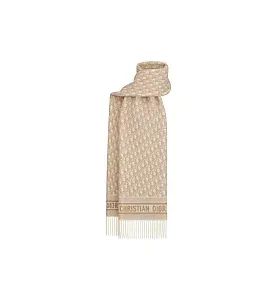 Dior Шарф Oblique Beige - фото 2