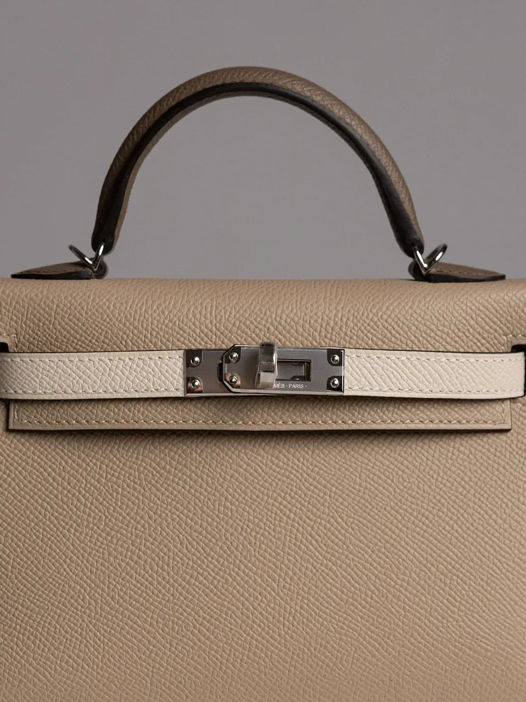 Hermès Сумка Kelly Mini 20 Trench Craie Etoupe Epsom Palladium Hardware - фото 7
