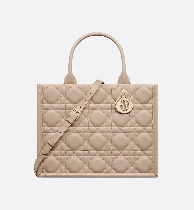 Сумка Book Tote calfskin среднего формата Dior Warm Taupe - фото 1