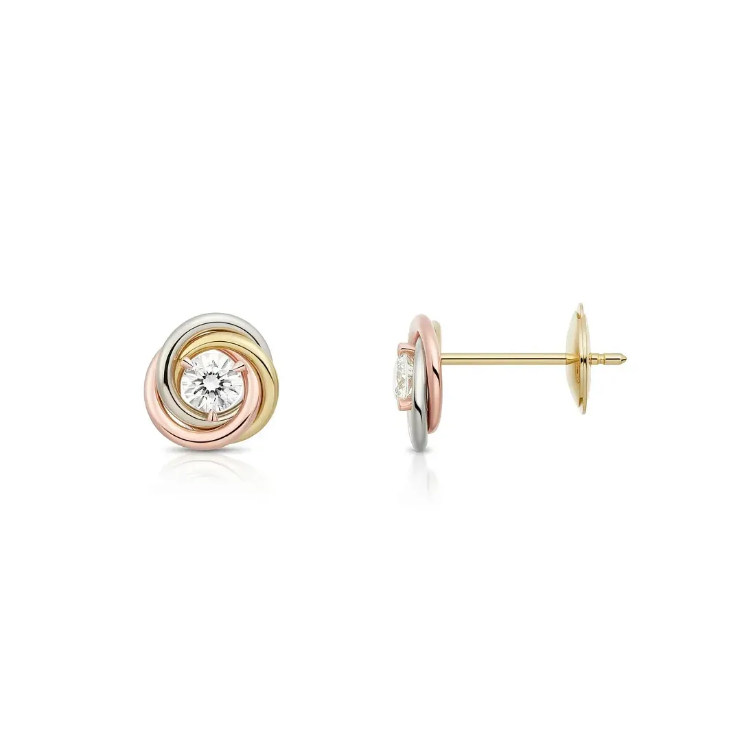 Cartier Серьги Trinity stud earrings, 2 diamonds - фото 3