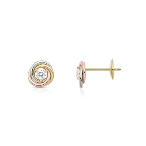 Cartier Серьги Trinity stud earrings, 2 diamonds - фото 3