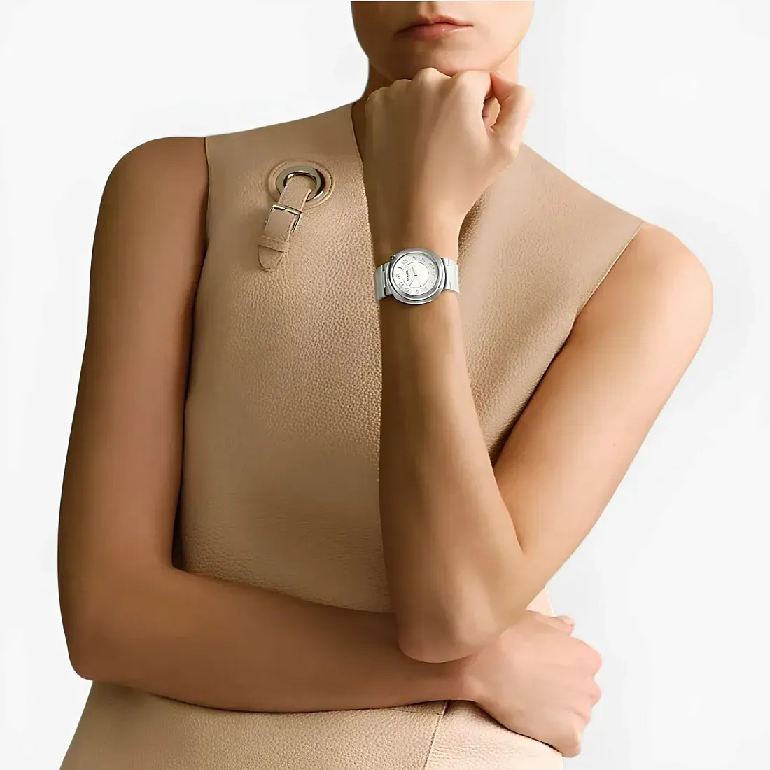 Hermès Часы Large 36 Cut White - фото 2