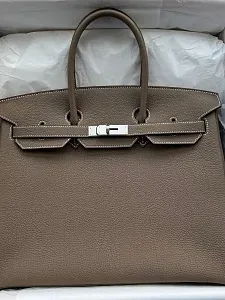 Hermès Сумка Birkin 35 Etoupe Togo PHW - фото 2