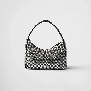 Prada Мини-сумка из сатина с кристаллами Crystal - фото 4