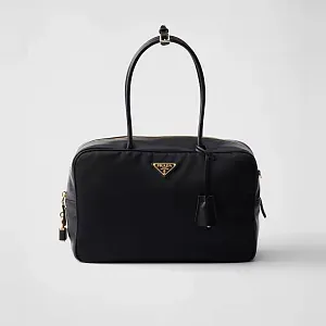 Prada Большая сумка с верхними ручками из Re-Nylon и кожи с замком - фото 1