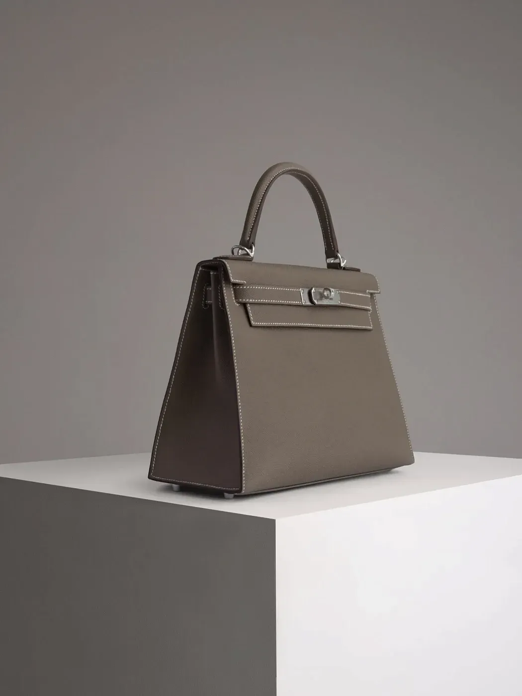 Hermès Cумка Sellier Kelly 28 Etoupe Epsom Palladium Hardware - фото 5