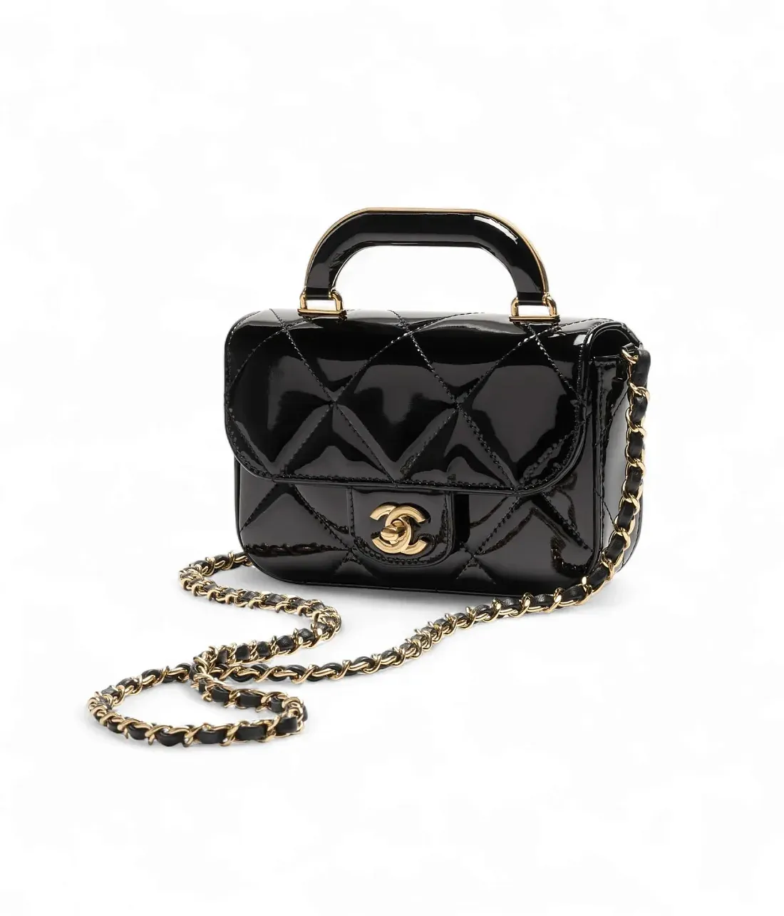 Chanel Мини-сумка с клапаном и ручкой сверху - фото 2