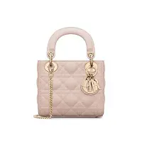 Dior Сумка Lady cannage lambskin мини-формата Powder Pink - фото 1