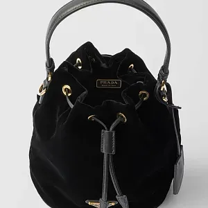 Prada Вельветовая мини-сумка с деталями из наппа-кожи - фото 5