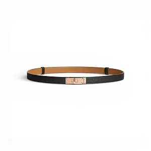 Hermès Ремень Kelly 18 Noir / Or Rose - фото 1