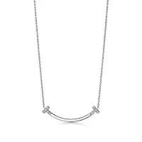 Tiffany & Co. Подвеска T Smile Medium Pendant with Diamonds White Gold - фото 1