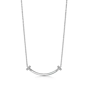 Tiffany & Co. Подвеска T Smile Medium Pendant with Diamonds White Gold - фото 1