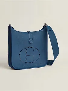 Hermès Сумка Evelyne 33 Bleu Tie Clemence Palladium Hardware - фото 2