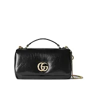 Gucci Маленькая сумка с верхней ручкой GG Milano Black Puffy - фото 1