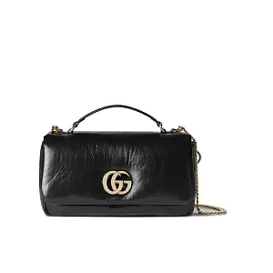 Gucci Маленькая сумка с верхней ручкой GG Milano Black Puffy - фото 1