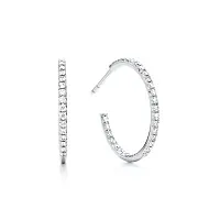 Tiffany & Co. Cерьги Metro Hoop Earrings White Gold - фото 1