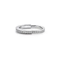 Tiffany & Co. Кольцо Lock Ring with Pave Diamonds White Gold - фото 1