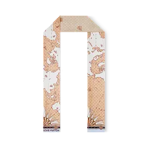 Louis Vuitton Шелковая лента Map Beige - фото 1