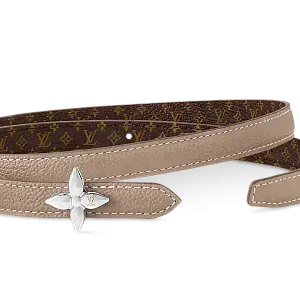 Louis Vuitton Двухсторонний ремень Mini Flowergram 15 мм Turtledove - фото 2
