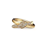 Tiffany & Co. Кольцо Knot Double Row Ring with Diamonds Yellow Gold - фото 1