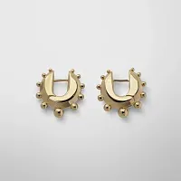 Phoebe Philo Маленькие серьги-кольца с бусинками Gold - фото 1
