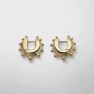 Phoebe Philo Маленькие серьги-кольца с бусинками Gold - фото 1