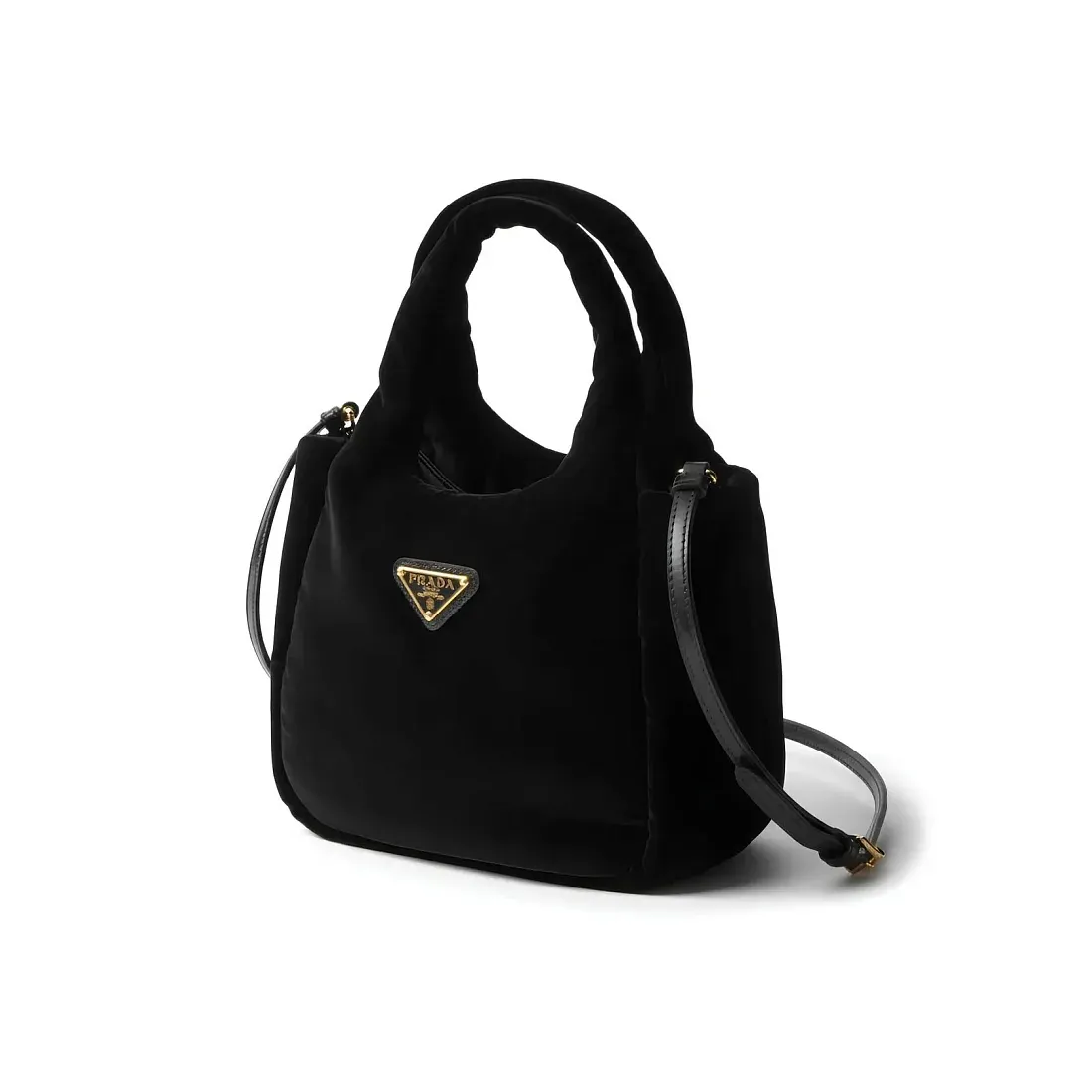 Prada Мини-сумка из вельвета с мягкой подкладкой - фото 3
