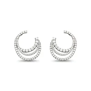 Cartier Серьги Etincelle de hoop earrings, triple row, paved - фото 1