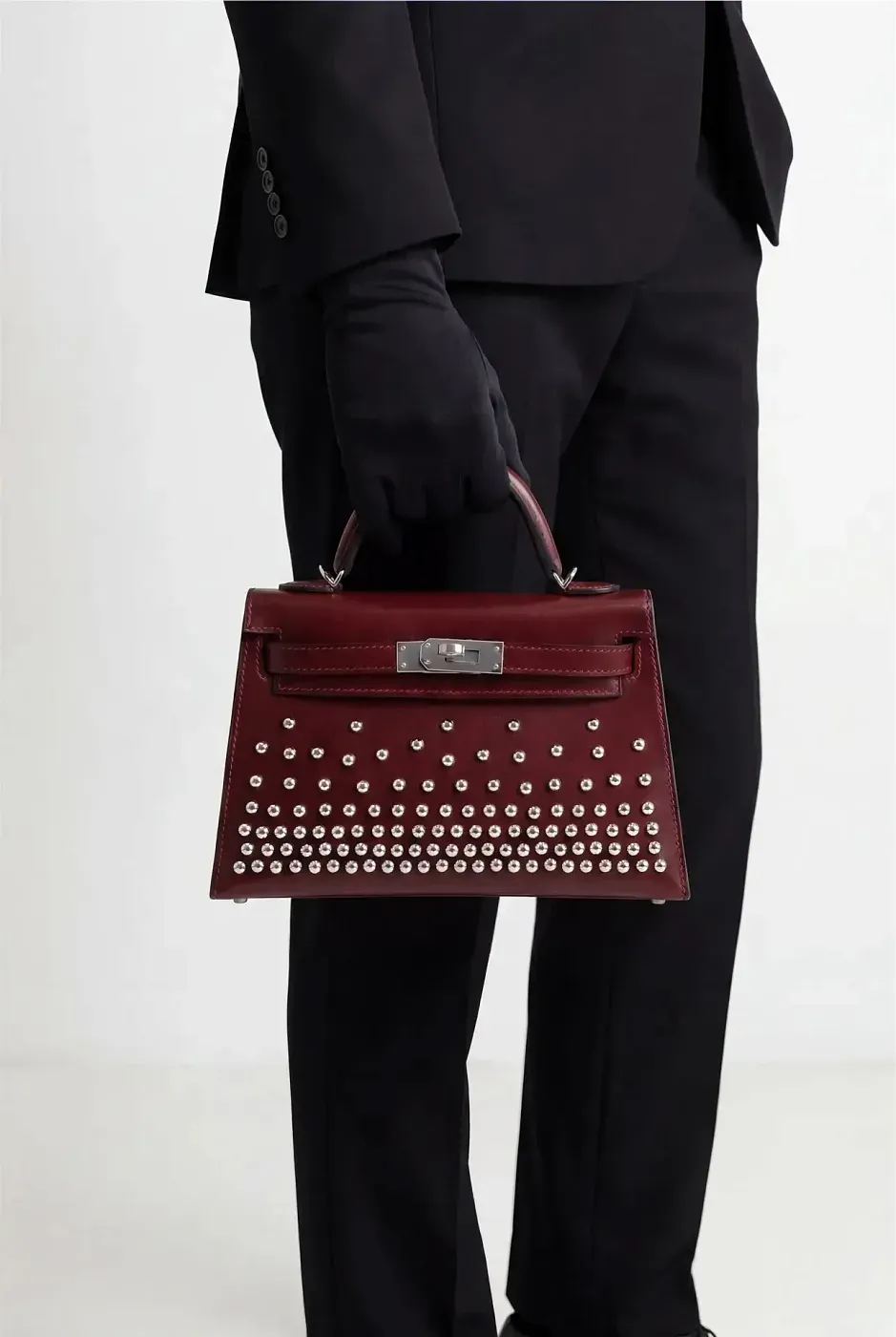 Hermès Сумка Kelly Sellier Mini 20 Cloute Rouge H Box Palladium Hardware - фото 2