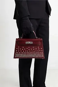 Hermès Сумка Kelly Sellier Mini 20 Cloute Rouge H Box Palladium Hardware - фото 2